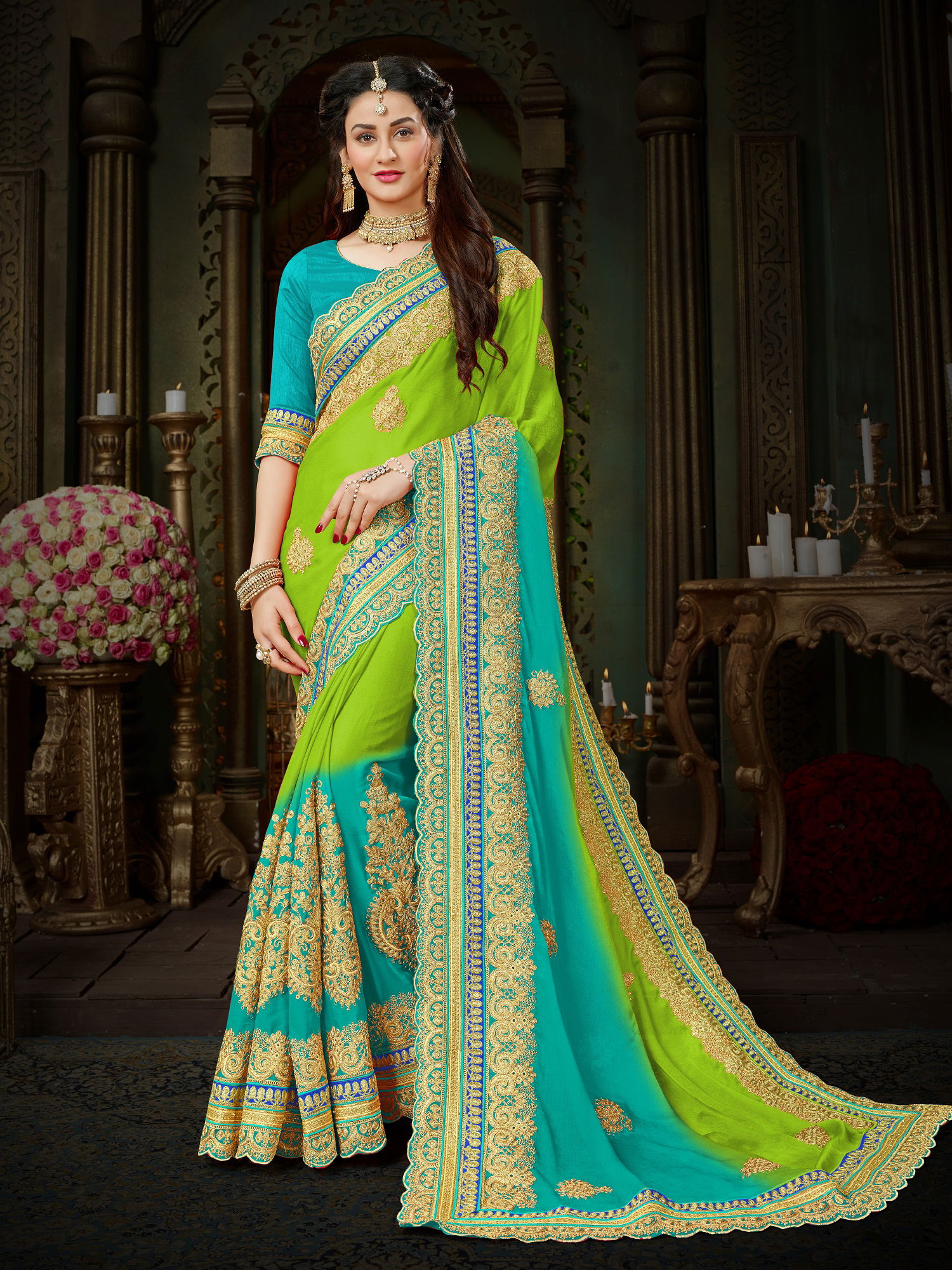 Manohari Hit Colour 1 New Exclusive Wear Heavy Designer Chiffon Saree Collection